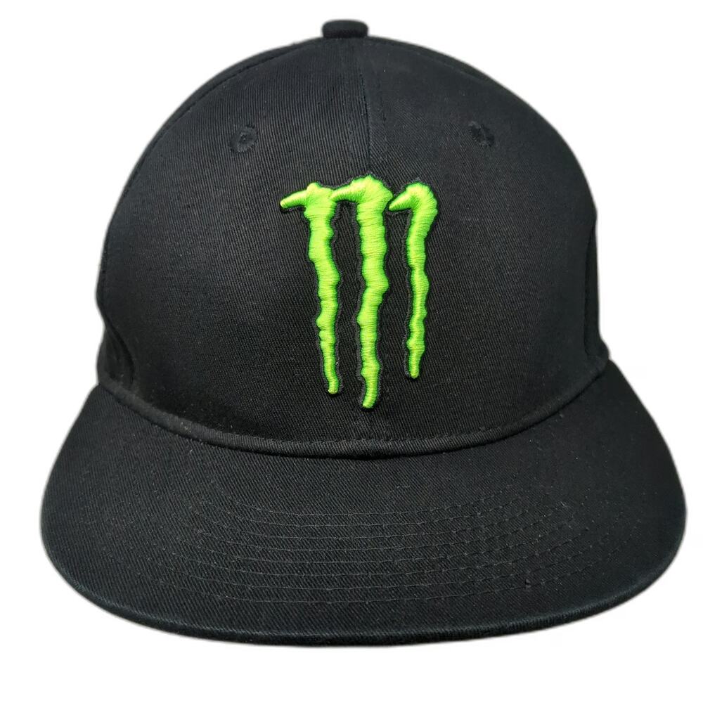 Monster Energy Snapback Black Green One Size Hat Flat Brim Embroidered Logo Claw